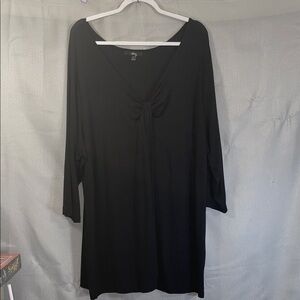 Ellos Black Knot Front V-Neck Dress